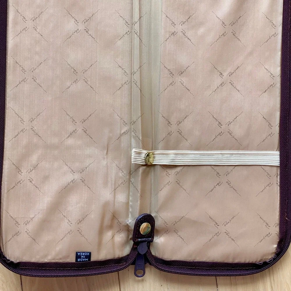 Vintage Jameslee Luxury Burgundy Leather Patchwork Tie Travel Case Made in Korea